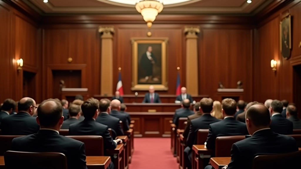 Archivní fotografie ze zasedání Parlamentu České republiky z počátku 2000. let, moderní zasedací sál s poslanci